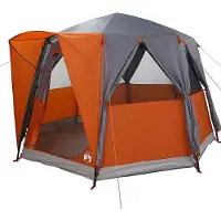 vidaXL Cabin Zelt 3-Personen Grau und Orange 320 x 320 x 203 cm