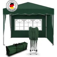 Kronenburg Faltpavillon 3x3m - Wasserfest, UV-Schutz 50+, 2 Seitenteile, grün