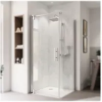 Breuer Drehtür für Seitenwand EUROPA Design E x press Q72 90 x 200 cm Anschlag links Klarglas Profilfarbe chrom