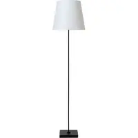 Licht-Erlebnisse Stehleuchte Metall Stoff 150 cm Schwarz Weiß E27 rund Modern