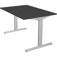 Theo Kerkmann Büromöbelfabrik GmbH & Co. KG Kerkmann Schreibtisch Form 2 120x80x70-82 cm T-Fuß Alusilber anthrazit