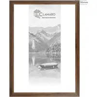 Clamaro Bilderrahmen Nussbaum Collage nach Maß Holz Modern eckig 30mm Breit, Größe:100x90