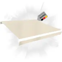 DELUKE Markisenbespannung Markisenstoff Wasserabweisend Reißfest | Creme, für 500x300cm Rahmen | Markise mit Volant Markisen Ersatzstoff Markisentuch Sonnenschutz Markisenzubehör