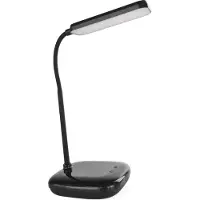 Emos LED Tischlampe MOLLY 12W, Helligkeit 650lm, dimmbar, einstellbare Lichtfarbe, flexibler Lampenarm, 1,5m Ladekabel + Netzadapter, schwarz, Z7638B