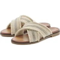 Vivance Pantolette Mule, Sandale, Sommerschuh, offener Schuh, beige Größe 36