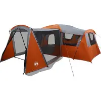 vidaXL Familienzelt für 20 Personen Grau und Orange 745 x 700 x 217 cm