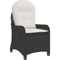 vidaXL Möbel Relaxsessel mit Kissen Schwarz Poly-Rattan - Gartenstühle 42003418