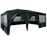 vidaXL Partyzelt mit 10 Seitenwänden Grün 6x4 m PE, Pavillons & Partyzelte DesignMöbel Neu