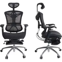 Sihoo Bürostuhl Schreibtischstuhl, ergonomisch, Fußstütze verstellbare Lordosenstütze schwarz
