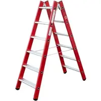 Iller-Leiter Iller Kunststoff GFK Stehleiter mit Aluminium Stufen 2x10 Stufen