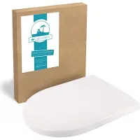 Calmwaters Antibakterieller WC Sitz mit Absenkautomatik für Villeroy & Boch Subway | Artic | Architectura, Duroplast Klodeckel, Top-Fix, abnehmbar, überlappende D-Form, Weiß, 26LP3465