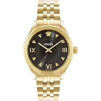 Versace SP VE2S01425 Hellenyium gold schwarz Edelstahl Armband Uhr Damen NEU