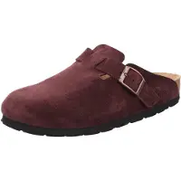 Rohde Damen Clog Pantolette aus Velourleder mit Tieffußbett Alba 6071, Größe:40 EU, Farbe:Violett