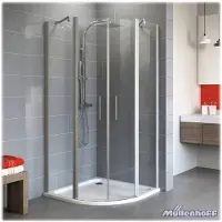 Schulte Runddusche mit Drehtür Alexa Style 2.0 ExpressPlus 90 x 90 x 192 cm Radius 550 Profil aluminium Klarglas schmutz