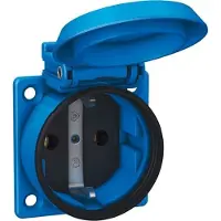 Abl Einbau-SCHUKO-Steckdose, 1561050 blau IP54 m. Schraubanschluss