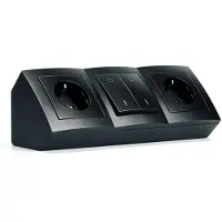 ETT Steckdosenblock MC POWER "Flair" 2x Schutzkontaktsteckdosen 1x Schalter
