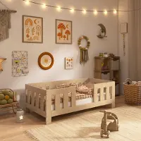 Need Sleep Kinderbett niedrig mit hochem Rausfallschutz, 80x160 cm