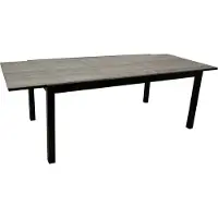 Degamo Gartentisch Esstisch Ausziehtisch FARO 180/240x100cm, Aluminium anthrazit + Glas in Keramikoptik hellgrau