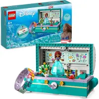 LEGO 43229 Disney Princess Arielles Schatztruhe, die kleine Meerjungfrau baubares Schmuckkästchen mit Drehscheibe, Arielle Minipuppe, DOTS Armreif, 2023 Film-Spielzeug für Kinder, Mädchen, Jungen ab 6