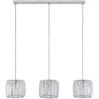 LINDBY Hängelampe Sofia , dimmbar, klar / transparent, für Wohn- / Esszimmer, Kunststoff, Pendelleuchte