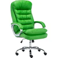 DELUKE Bürostuhl SOUK - 116x68x77, Grün | Kunstleder | Metall in Chromoptik Gestell | ergonomische Bürostühle Homeoffice Stuhl mit Rollen