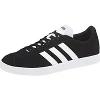 Adidas VL Court 2.0, Männlich, Erwachsener, Modische Sneakers, Schwarz, Weiß, Einfarbig, Schnürverschluss
