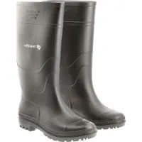 Högert Technik – Arbeitsgummistiefel PVC schwarz OB SRA Sicherheitsstiefel, rutschfeste Berufsstiefel, wasserdichte Arbeitsstiefel ohne Metallteile