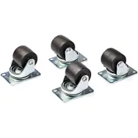 StarTech.com .com Heavy Duty Casters for Server Racks/Cabinets, Set of 4 Universal M6 5,10cm (2") Swivel Caster Kit, 45x75mm Pattern, Replacement Caster Wheels for 4 Post Racks, Steel/Plastic