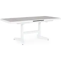 Natur24 Tisch Robert 143-180 x 88 x 53-75 cm Aluminium Keramik Grau Weiß