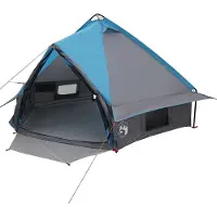 vidaXL Teepee Zelt für 4 Personen 4 Personen Blau und Grau