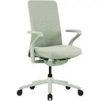 Hjh OFFICE High End Bürostuhl VERVIO Ergonomischer Schreibtischstuhl mit Armlehnen Stoff / Netzstoff Salbei Drehstuhl für Büro, Zuhause