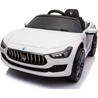 TPFLiving Elektro-Kinderauto Maserati Ghibli weiß - Sportwagen für Kinder - Kinderauto Maserati Ghibli - Elektroauto für Kinder - Kinderfahrzeug ab 3 Jahren