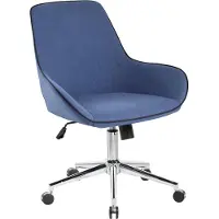 Dmora Bürostuhl Dcampan, Arbeitsstuhl mit Rollen, Ergonomischer Bürositz, 66x59h98 cm, Blau