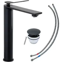 Schöner Wohnen Kollektion SCHÖNER WOHNEN-Kollektion Waschtischarmatur VIOLA L, Mattschwarz, Wasserhahn geeignet für Aufsatzwaschbecken in Ihrem Bad