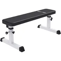 Gorilla Sports Hantelbank - Verstellbar, bis 200 kg Belastbar, aus Stahl, Weiss - Flachbank, Trainingsbank, Fitnessbank, Bankdrücken, Bauchtrainer, Drückerbank, Gym Bench, Fitnessgeräte für Zuhause