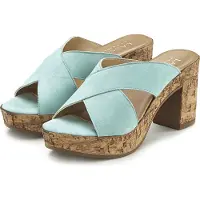 LASCANA Pantolette Sommerschuh, offener Schuh, Sandalette, Mule, türkis Größe 42