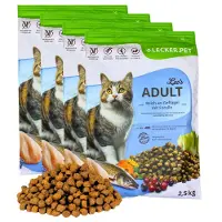 Lyra 10 kg Lecker.Pet Leo's Adult Geflügel & Forelle Katzenfutter Trockenfutter Vollnahrung Futter