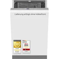Exquisit Geschirrspüler, 9 Maßgedecke, 6 Programme, kompakt, freistehend, 45 cm, silber, Startzeitverzögerung, Intensiv- & ECO-Modus, EGSP52109-E-030E