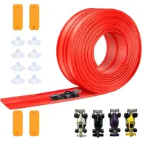STILVORA Spielfahrzeuge, DIY Flexibler Rennbahn Spielzeug, 5 Meter Inertialbahn für Kinder, flexibler Soft-Track, Spielzeugautos, kreatives Rennbahn-Set für drinnen & draußen, Rot