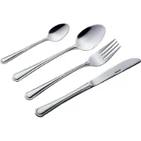 King 24tlg. Besteckset Düsseldorf / Edelstahl 18/0 / Messerstahl / 6x Menülöffel, 6x Menügabel, 6x Menümesser, 6x Kaffeelöffel