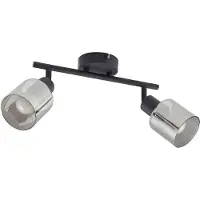 LINDBY Deckenleuchte Netty, 4-flammig, grau, Glas Netty , dimmbar, alu / grau / zink, für Wohn- / Esszimmer, Glas, Modern, Strahler