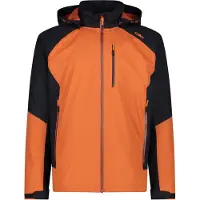 CMP wasserdichte Herren Ripstop Jacke Clima Protect mit abnehmbarer Kapuze orange 50