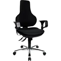 Topstar Drehstuhl Ergo Point SY Deluxe - schwarz mit Armlehnen Sicherheitsdoppelrollen f.
