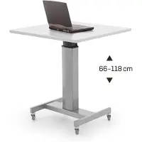 Stier Elektrisch höhenverstellbarer Steh-Tisch 501-19, 66-120cm, Tischplatte 80 x 60 cm, Weiß, melaminbeschichtet