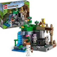 LEGO Minecraft Das Skelettverlies 21189, Höhlen-Set mit Skelettfiguren, Kreaturen und Zubehör, drehbarer Spawner-Wand, Felsen-Fallfunktion, 364 Teile