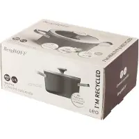Berghoff Leo Graphite, 3,1 l, Schwarz, Aluminium, Aluminium, Keramik, Gas, Halogen, Induktion, Versiegelte Platte, Glas