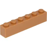 LEGO 250 Stück 3009 Stein Brick 1x6 Part Basic Steine 250 Mittleres Nougat