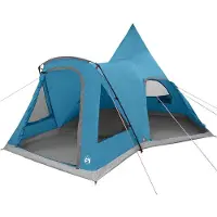 vidaXL Teepee Zelt für 5 Personen mit Dach Blau 545 x 450 x 295 cm