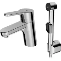 Hansa HANSAPRIMO Waschtischarmatur, mit Funktionshandbrause, ohne Ablaufgarnitur, Ausladung: 107mm, 49462203