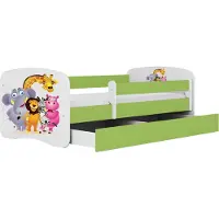 Kocot Kids Kinderbett Babydreams Zoo mit Schublade 140x70 cm mit Matratze in grün